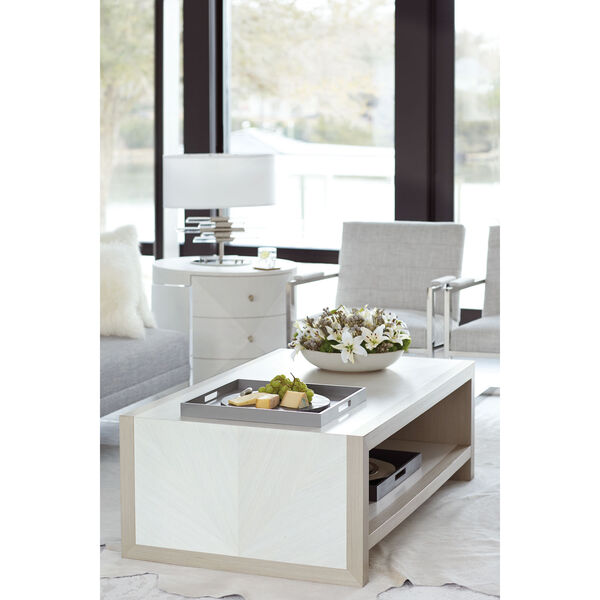 Axiom Linear White Poplar Solids and Engineered Faux Anigre Veneers Chairside Table, image 6