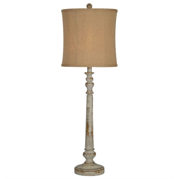 Carly Distressed Cottage White One-Light 36-Inch Buffet Lamp Set of Two, image 1