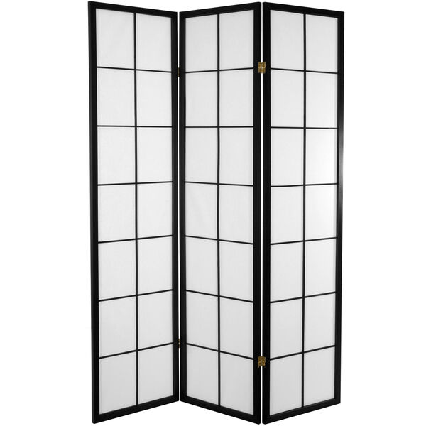 6 ft. Tall Japanese Shoji Room Didivder - 3 Panels - Black, image 1
