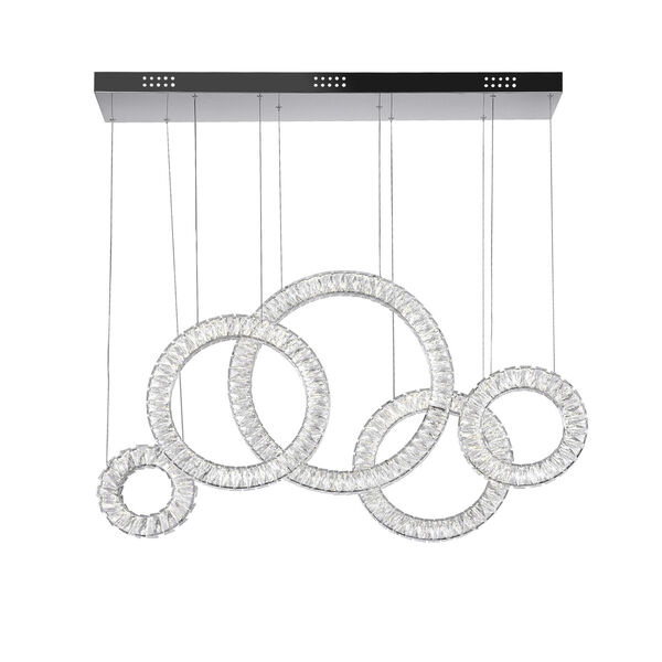Celina Chrome Integrated LED 8-Inch Chandelier with K9 Clear Crystal, image 1