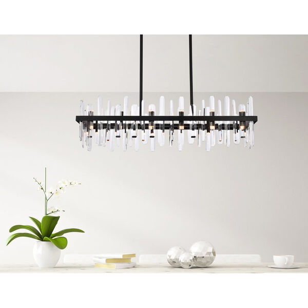 Serena Black and Clear 42-Inch Rectangle Chandelier, image 2