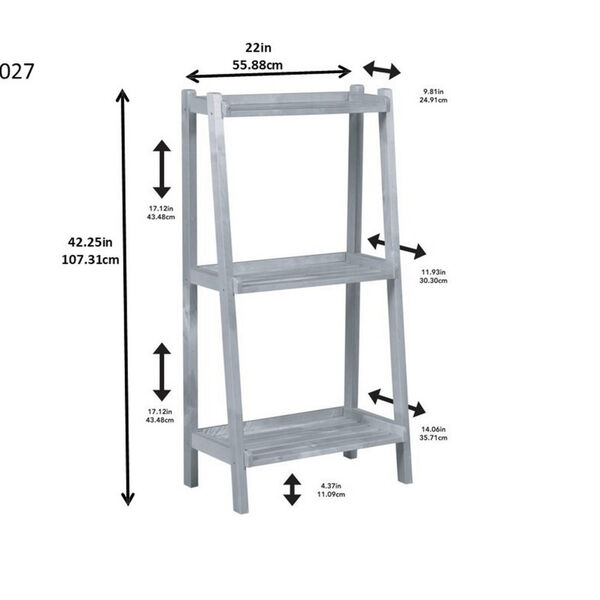 Dunnsville White 3-Tier Ladder Shelf, image 4