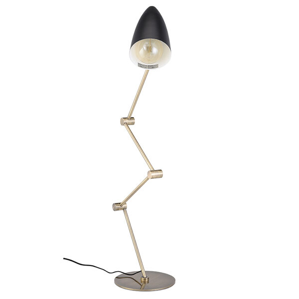 Phillipe Black and Antique Brass One-Light Floor Lamp, image 3