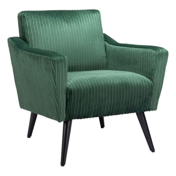 Bastille Green and Matte Black Accent Chair, image 1