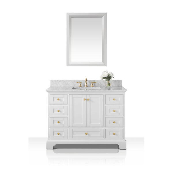 Audrey White 48-Inch Vanity Console with Mirror, image 1