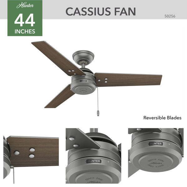 Cassius Matte Silver 44-Inch Outdoor Ceiling Fan, image 4