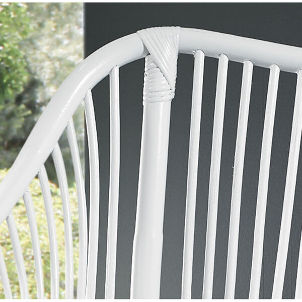 Palm White Rattan Occasional Chair, image 6