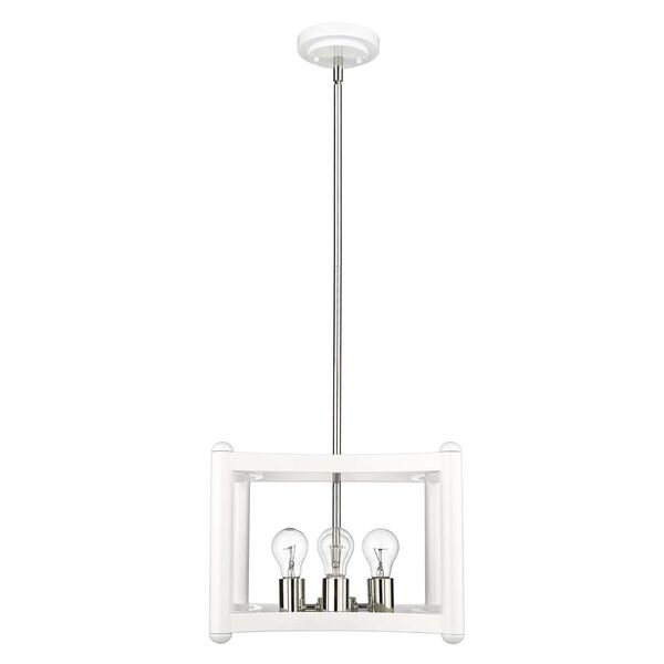 Coyle White with Polished Nickel Cluster Four-Light Convertible Pendant, image 5