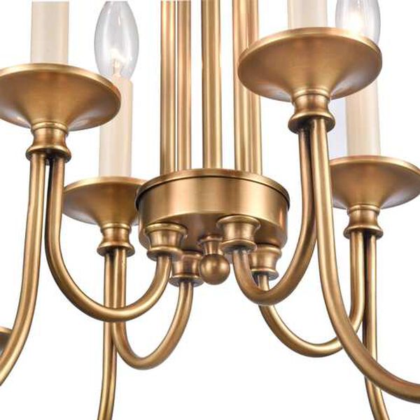 Cecil Natural Brass Eight-Light Chandelier, image 3