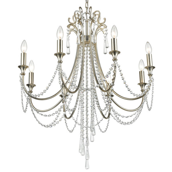 Arcadia Antique Silver Eight-Light Chandeliers, image 3