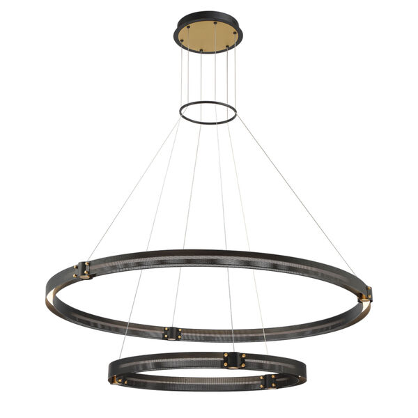 Admiral Matte Black and Gold Two-Inch LED Chandelier, image 1