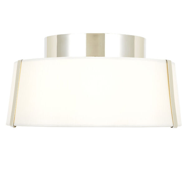 Fulton Polished Nickel Two-Light Flush Mount with Silk Shade, image 3