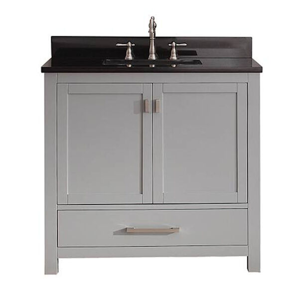 Modero Chilled Gray 36-Inch Vanity Combo with Black Granite Top, image 1
