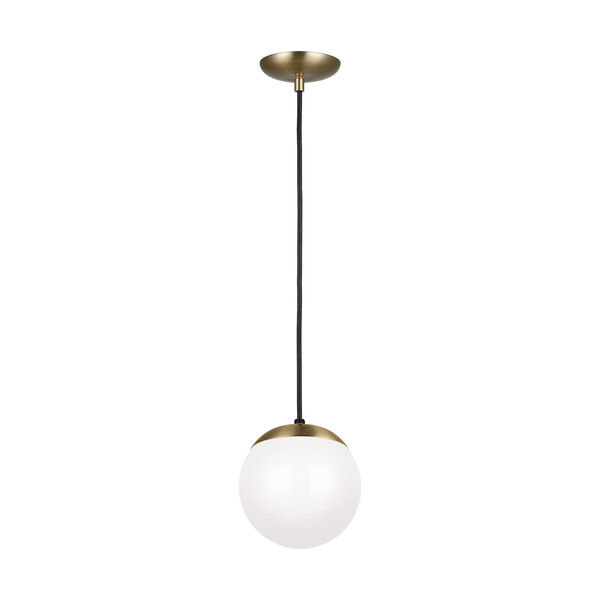 Leo Hanging Globe Satin Brass Eight-Inch One-Light Mini Pendant, image 1