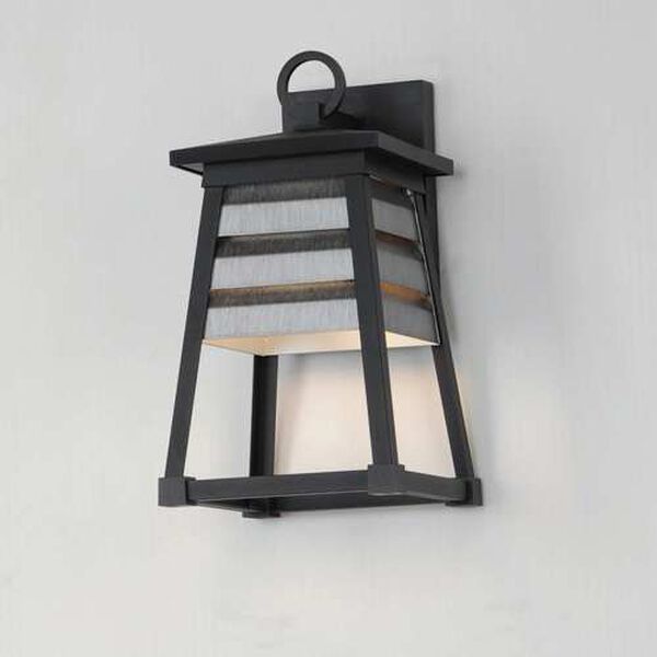 Shutters Weathered Zinc Black Eight-Inch One-Light Outdoor Wall Sconce, image 4