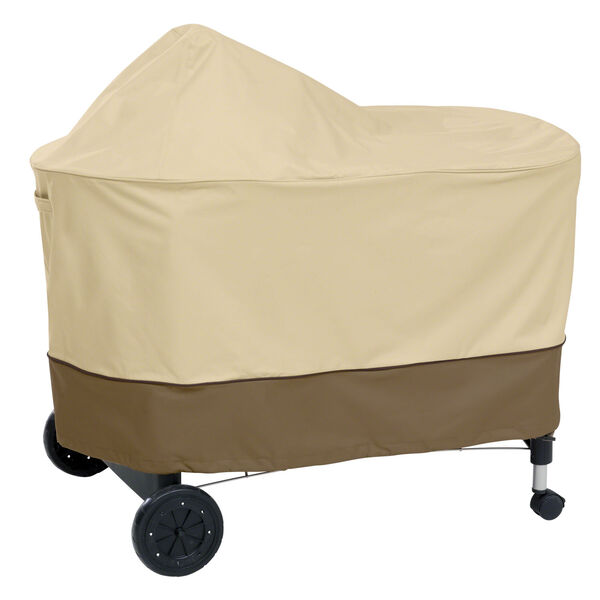 Ash Beige and Brown BBQ Grill Cover for Weber Performer, image 1