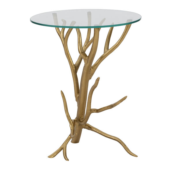 Burmil Gold Branch Side Table with Glass Top, image 5