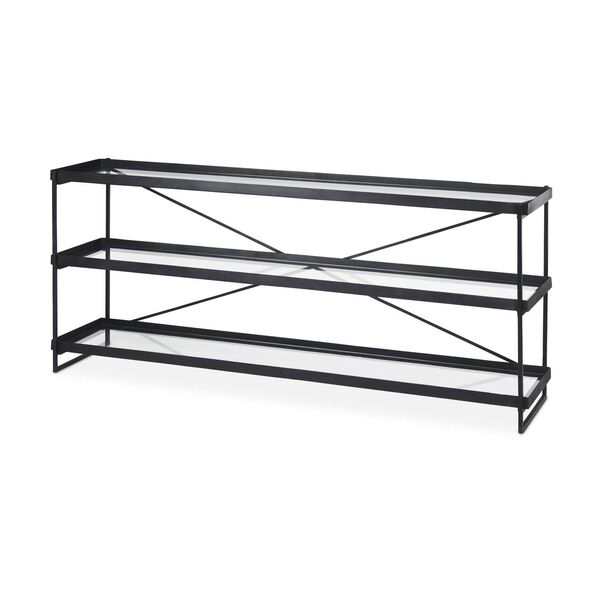 Trey Black Metal with Glass Console Table, image 1