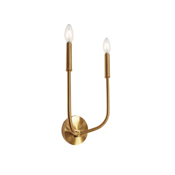 Eleanor Aged Brass Two-Light Wall Sconce, image 1