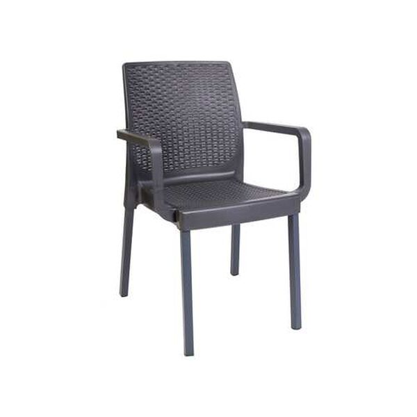 Napoli Anthracite Outdoor Stackable Armchair, Set of Four, image 2