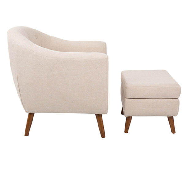 Rockwell Beige Chair with Ottoman, image 2