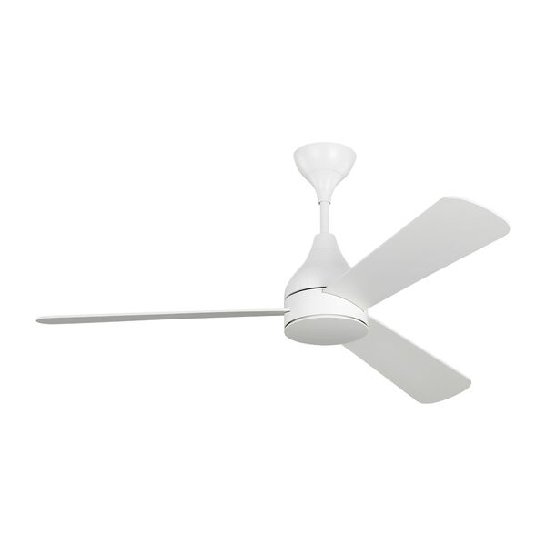 Streaming Smart Matte White 52-Inch Indoor/Outdoor Integrated LED Ceiling Fan with Remote Control and Reversible Motor, image 1
