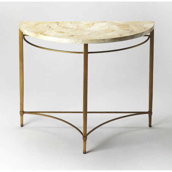Marlena Shell Demilune Console Table, image 1