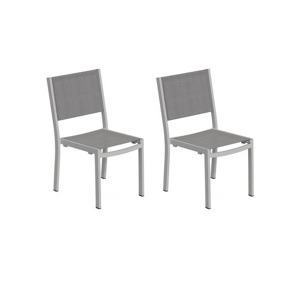 Travira Flint Titanium Outdoor Sling Side Chair, Set of Two, image 1