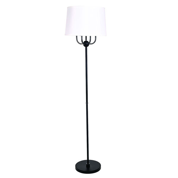 Alpine Black Supreme Silver Four-Light Floor Lamp, image 1
