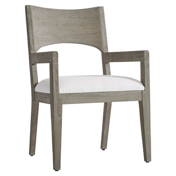 Calais Weathered Teak and White Outdoor Arm Chair, image 1