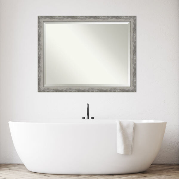Waveline Silver 44W X 34H-Inch Bathroom Vanity Wall Mirror, image 5