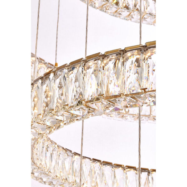 Monroe Gold 40-Inch Integrated LED Seven Ring Chandelier, image 4