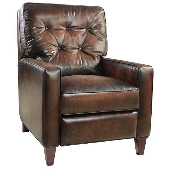 Barnes Brown Leather Recliner, image 1