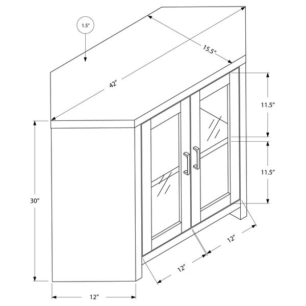 TV Stand - 42L / Dark Taupe Corner with Glass Doors, image 3