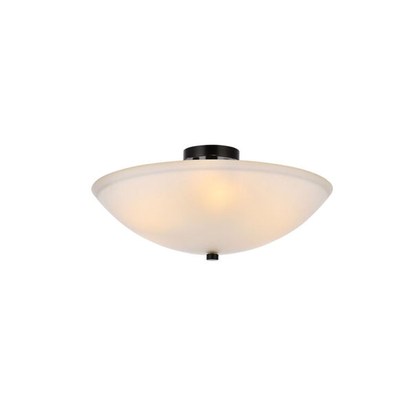 Jeanne Black and Frosted White Three-Light Semi-Flush Mount, image 3