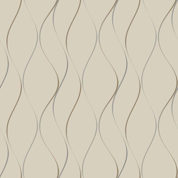 Dazzling Dimensions Wavy Stripe Wallpaper, image 1
