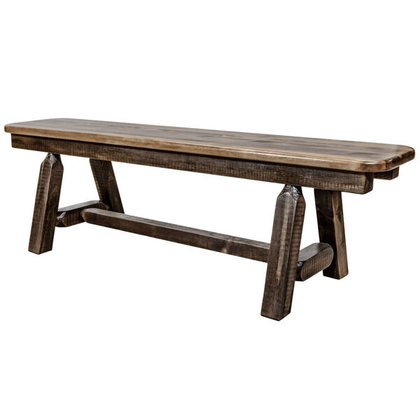 Homestead Stain and Clear Lacquer Plank Style Bench, image 3