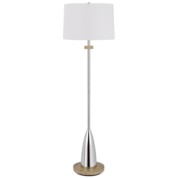Lockport Chrome and Natural One-Light Floor Lamp, image 1