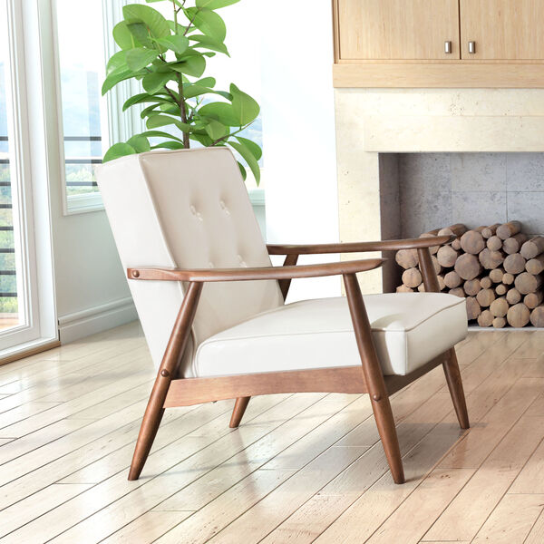 Rocky White and Walnut Arm Chair, image 2