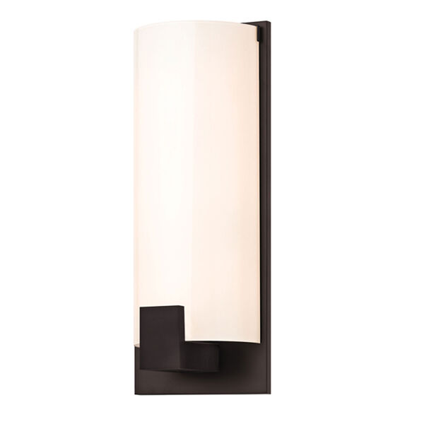 Tangent New Bronze Three-Light Square Wall Sconce with White Shade, image 1
