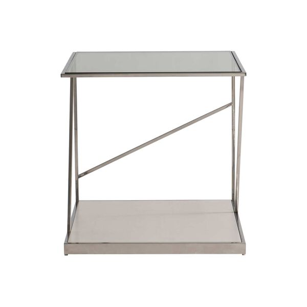 Maymont Stainless Steel and White Side Table, image 1