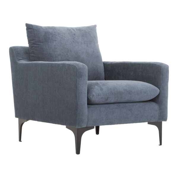Paris Blue and Black Arm Chair with Foam Cushion, image 2