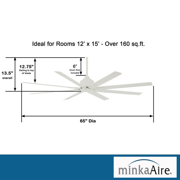 XTREME H2O Flat White Outdoor Ceiling Fan, image 3
