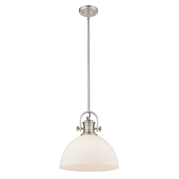 Hines Pewter 13-Inch One-Light Pendant with Opal Glass, image 2