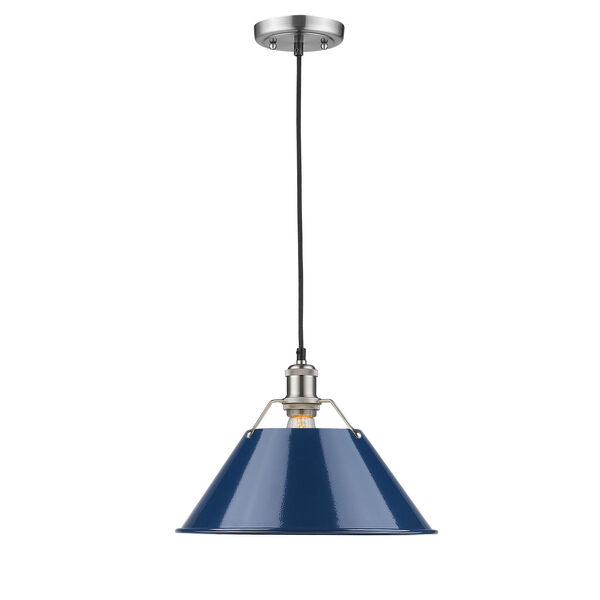 Orwell Pewter One-Light Pendant with Navy Blue Shade, image 1