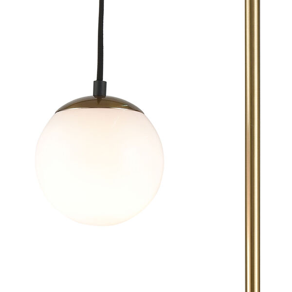 Malbo Honey Brass and White Acrylic One-Light Adjustable Floor Lamp, image 3