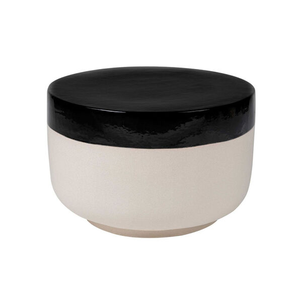 Provenance Signature Ceramic Serenity Grazed Side Table in Jet and Sand, image 1