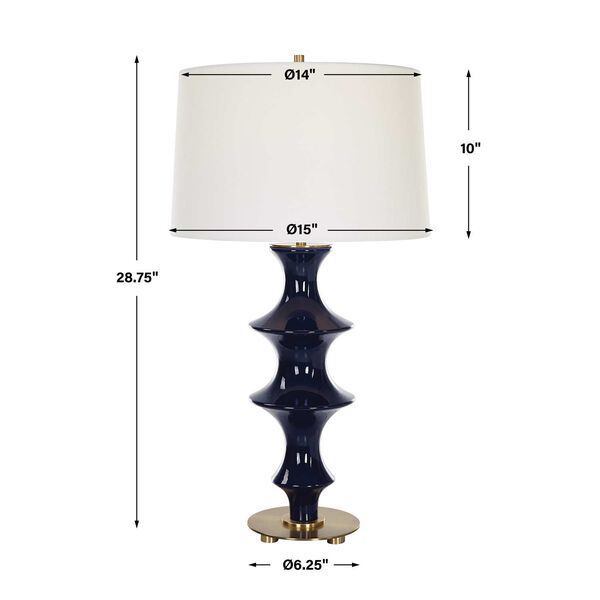 Coil Rich Cobalt Blue and White Table Lamp, image 3