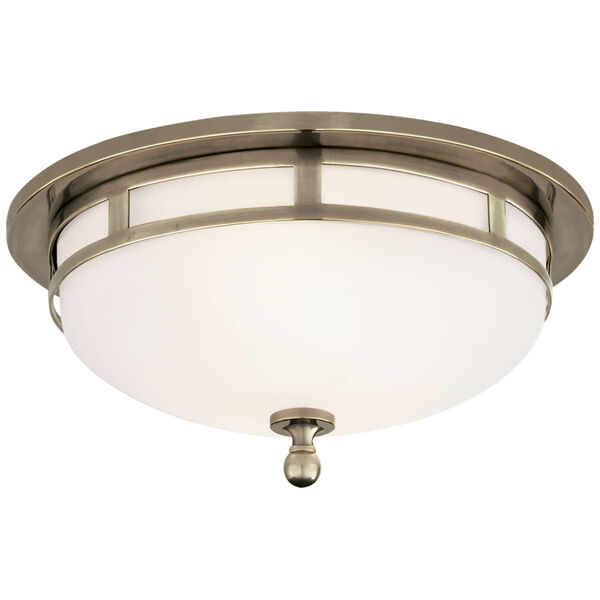 Openwork Small Flush Mount in Antique Nickel with Frosted Glass by Studio VC, image 1