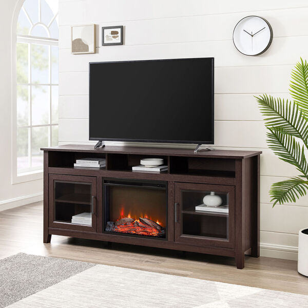 Wasatch Espresso Tall Fireplace TV Stand, image 4